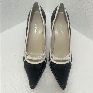 Bebe Black and Cream 3” Heels